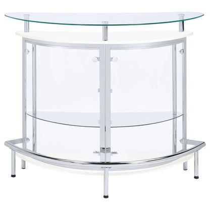 Strick - Freestanding Glass Top Home Bar Wine Cabinet - White