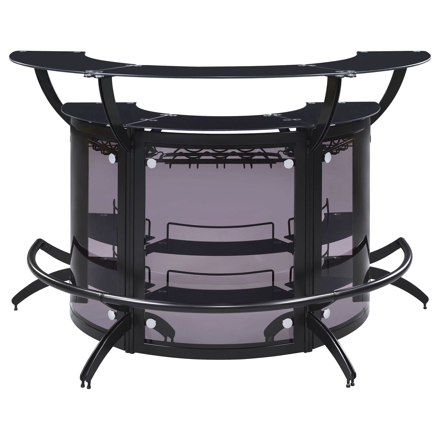 Elaina - 3 Piece Curved Freestanding Home Bar - Black