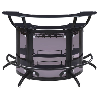 Elaina - 3 Piece Curved Freestanding Home Bar - Black