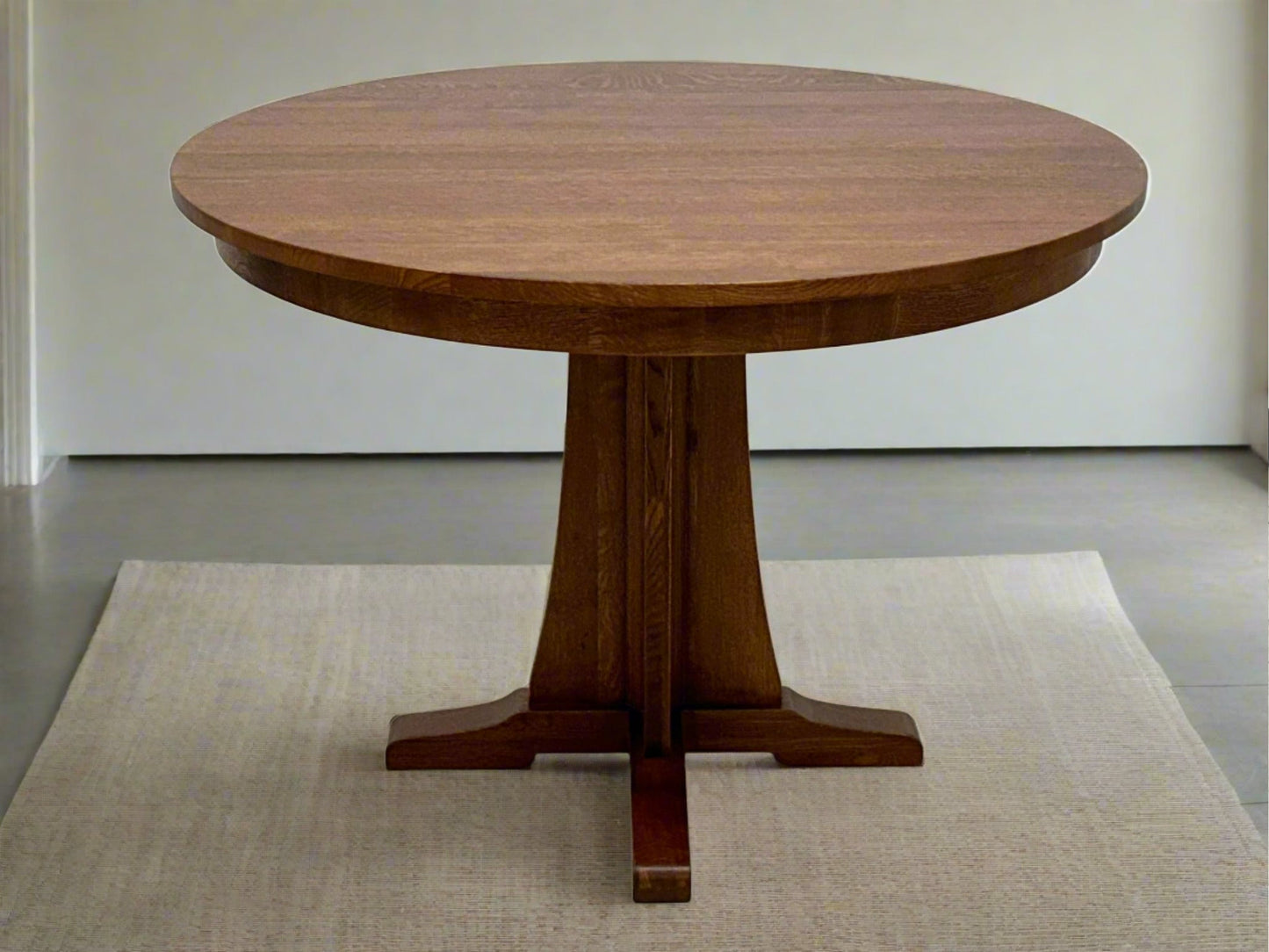 Mission Quarter Sawn Oak Round Dining Table Set - 40"