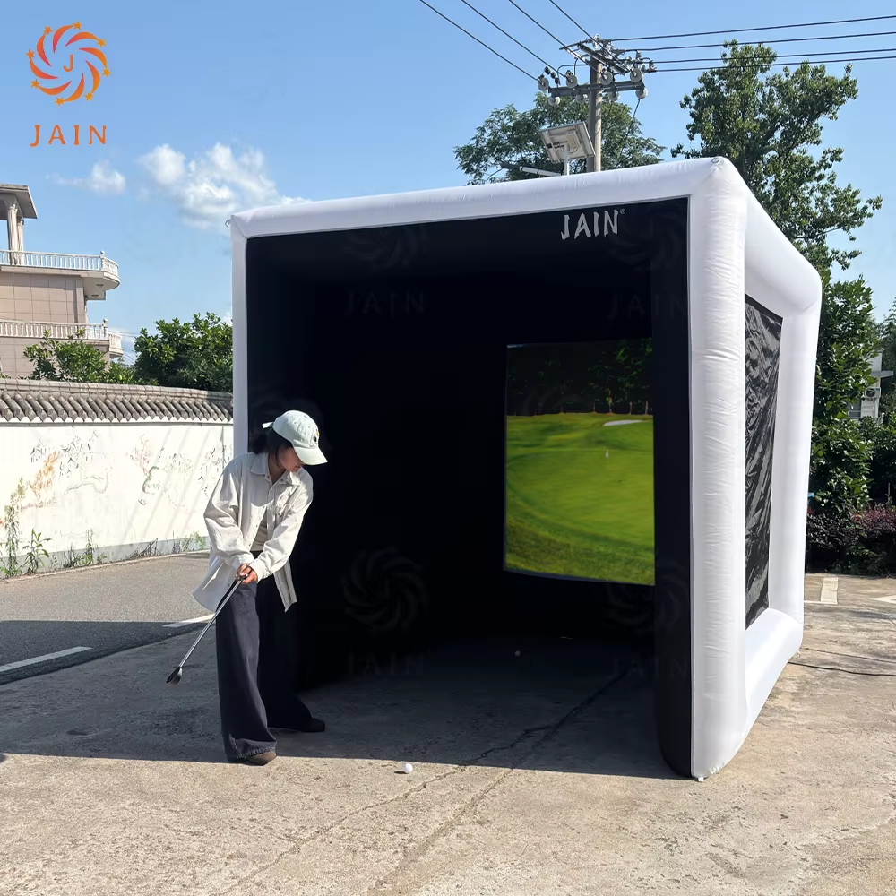 Indoor Inflatable Golf Simulator Kids Golf Practice Swing Tent Inflatable Driving Range Training Cage for Exercise&Play