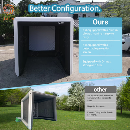 Indoor Inflatable Golf Simulator Kids Golf Practice Swing Tent Inflatable Driving Range Training Cage for Exercise&Play