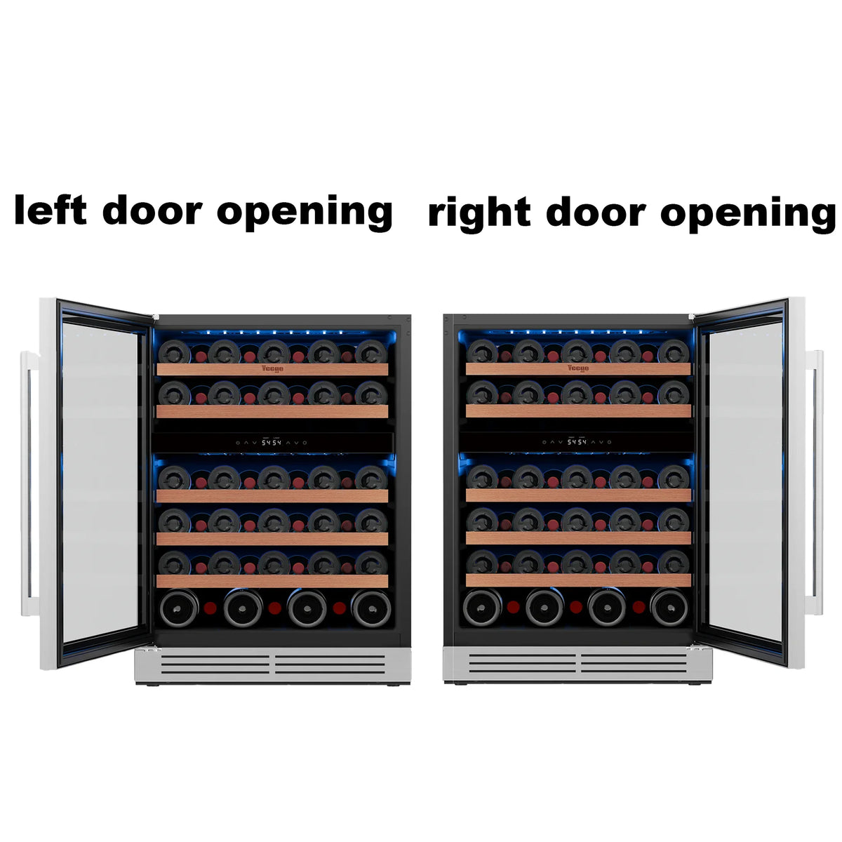 Yeego 52 Bottle Dual Zone Wine Cooler Refrigerator Built In Under Counter Wine Fridge with Compressor Cooling, Adjustable Temperature 40-65°F, Lockable Glass Door LED Light, ETL DOE Certified for Home Kitchen Bar