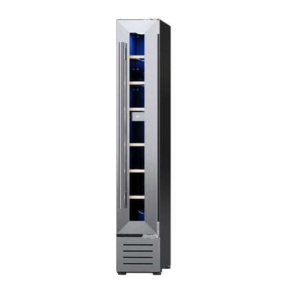 7 Bottle Mini Wine Cooler Refrigerator 5.7 Inch Freestanding Built-in Wine Fridge Constant Temperature R600a Small Wine Chiller Cabinet For Home Bar Kitchen
