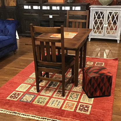 Mission Oak Kitchen Table with 2 Leaves and 4 Oak Dining Chairs
