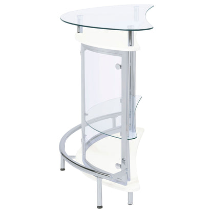 Strick - Freestanding Glass Top Home Bar Wine Cabinet - White