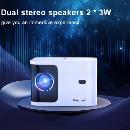 HD 720p Wireless 5G Projector - Intelligent Adjustable Trapezoidal Design for Home Entertainment
