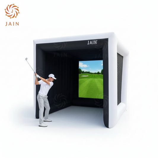 Indoor Inflatable Golf Simulator Kids Golf Practice Swing Tent Inflatable Driving Range Training Cage for Exercise&Play